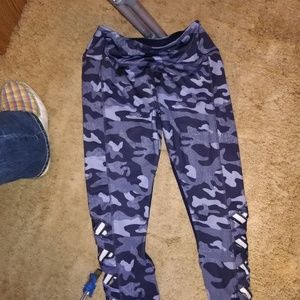 Purple camo yoga pants